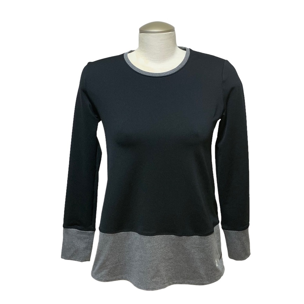 Under Armour Black Gray ColdGear Long Sleeve Crew Sweatshirt Size XL Youth